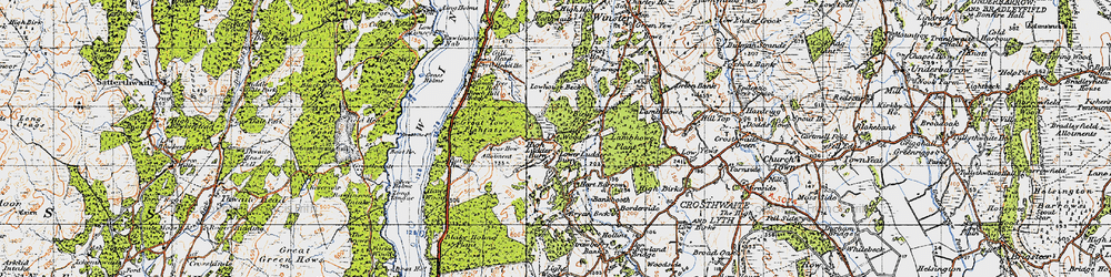 Old map of Burrow Ho in 1947