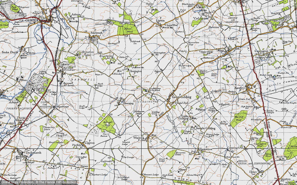 Old Map of Luddington in the Brook, 1946 in 1946