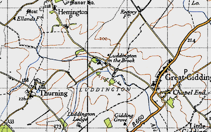 Old map of Luddington in the Brook in 1946