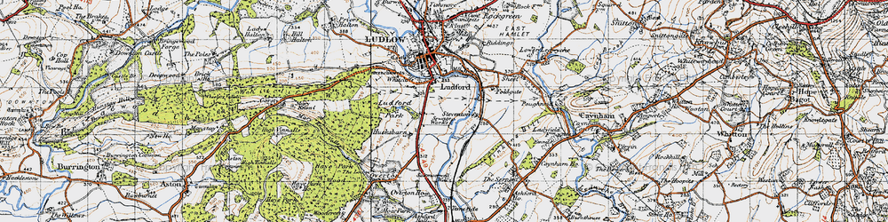 Old map of Ludford in 1947