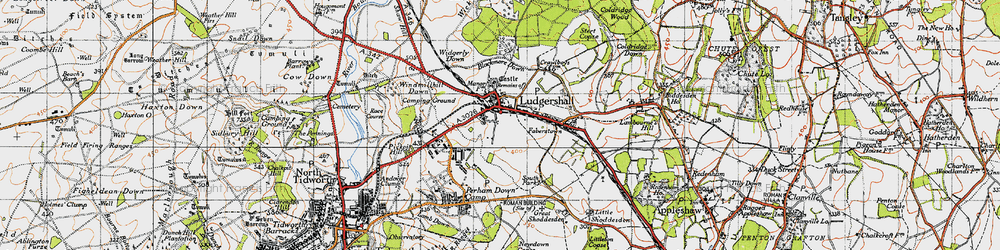 Old map of Ludgershall in 1940