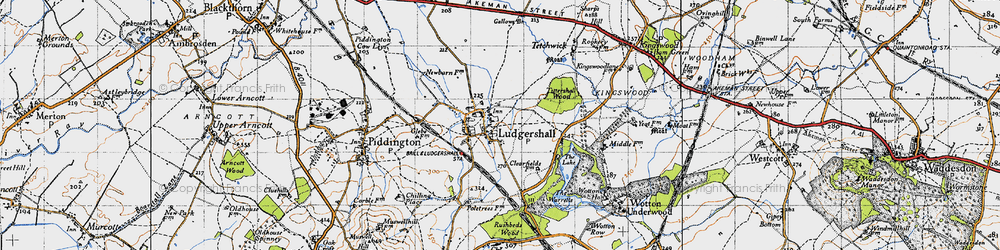 Old map of Ludgershall in 1946