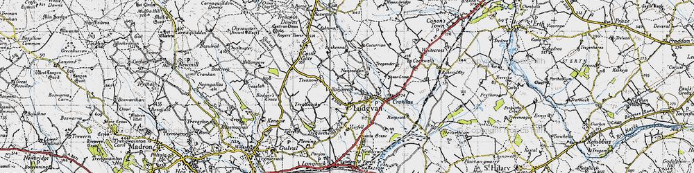 Old map of Ludgvan in 1946