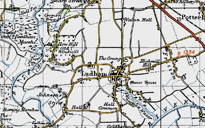 Old map of Ludham in 1945