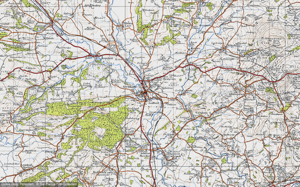 Old Map of Ludlow, 1947 in 1947