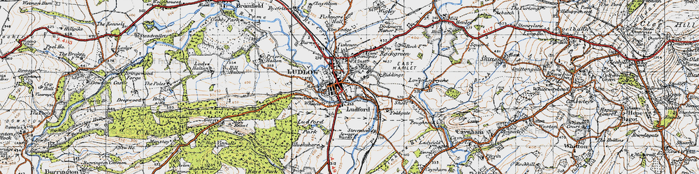 Old map of Ludlow in 1947