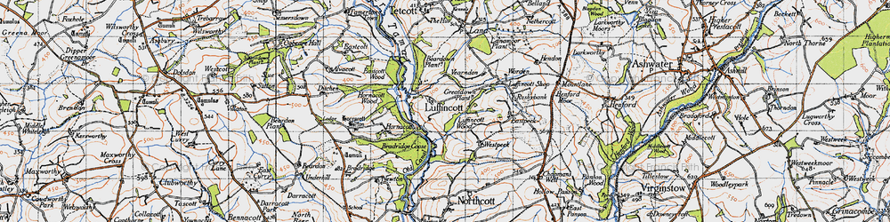 Old map of Luffincott in 1946