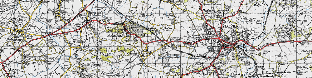 Old map of Lufton in 1945