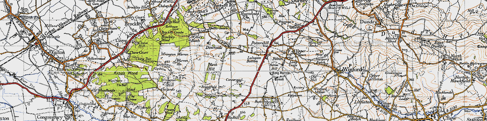 Old map of Lulsgate Bottom in 1946