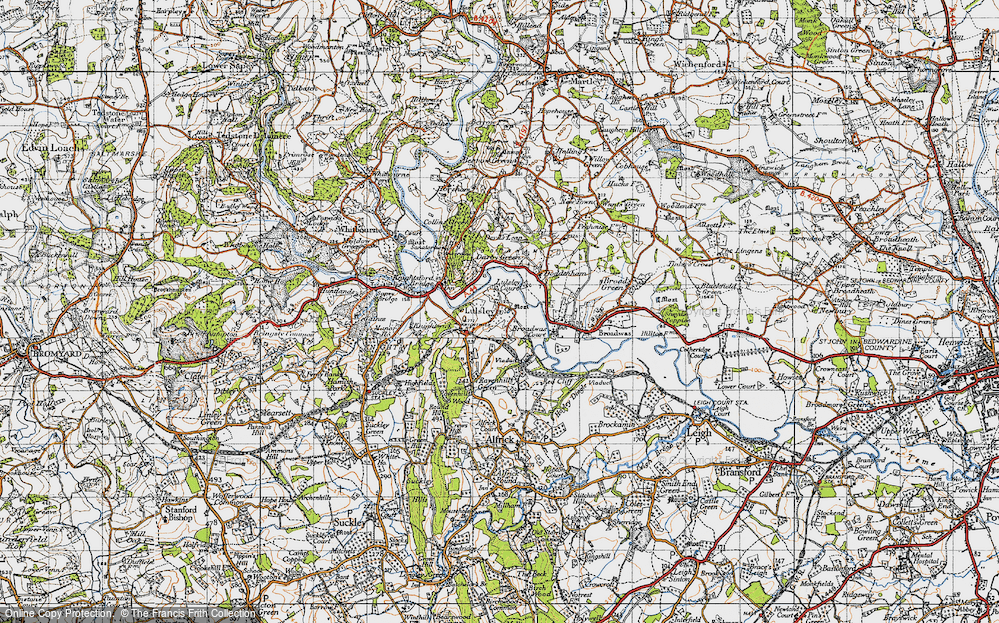 Old Map of Lulsley, 1947 in 1947