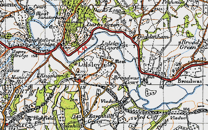 Old map of Lulsley in 1947