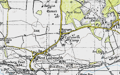 Old map of Lulworth Camp in 1946