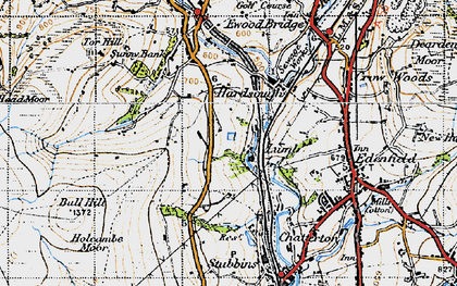 Old map of Wet Moss in 1947