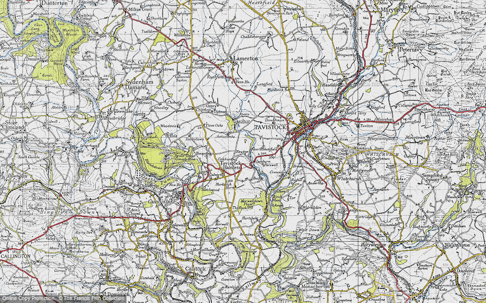 Old Map of Historic Map covering Buctor in 1946