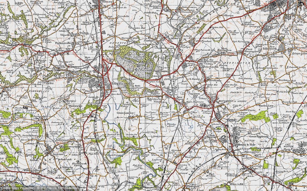 Old Map of Historic Map covering brecon hill in 1947