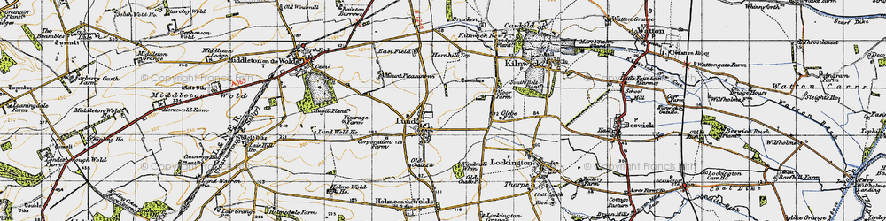 Old map of Lund in 1947
