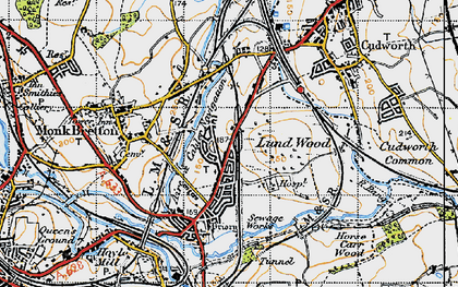 Old map of Lundwood in 1947