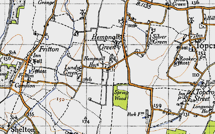 Old map of Lundy Green in 1946