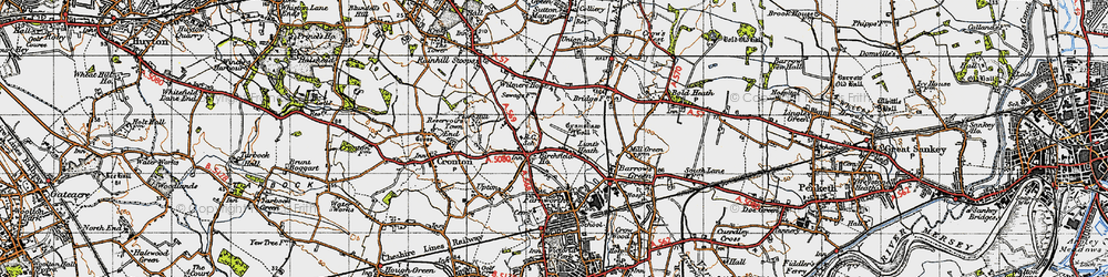 Old map of Lunts Heath in 1947