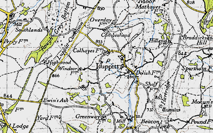 Old map of Luppitt in 1946