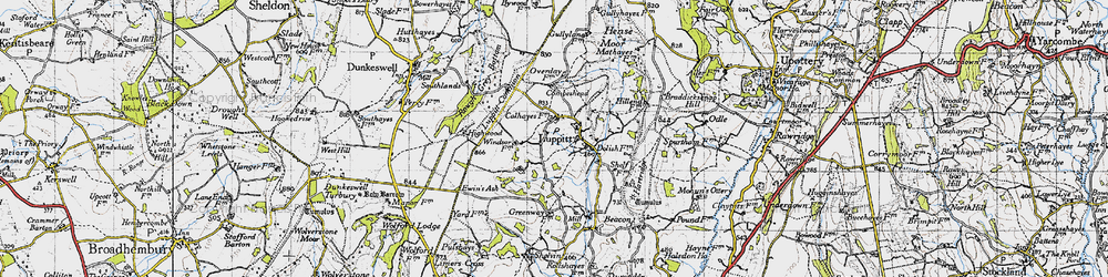 Old map of Luppitt in 1946