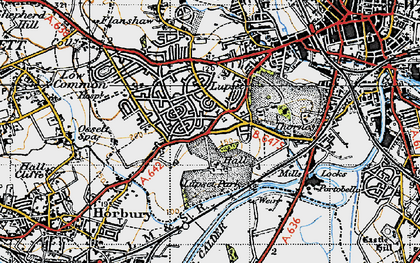 Old map of Lupset in 1947