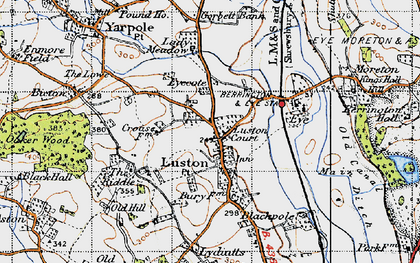 Old map of Luston in 1947