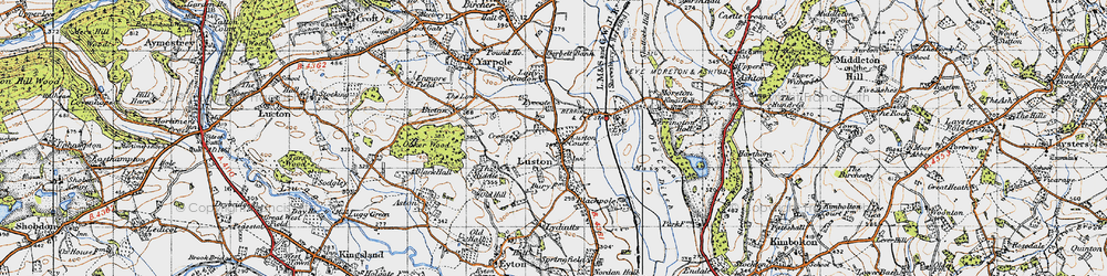 Old map of Luston in 1947