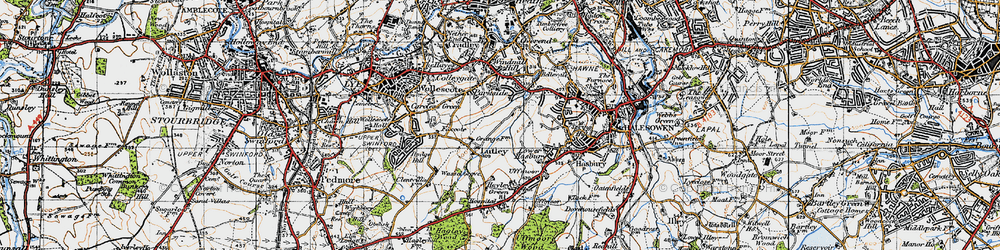 Old map of Lutley in 1947