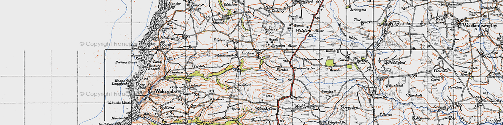 Old map of Lutsford in 1946
