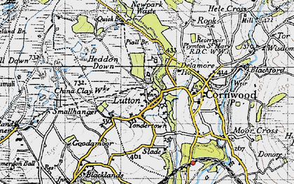 Old map of Lutton in 1946