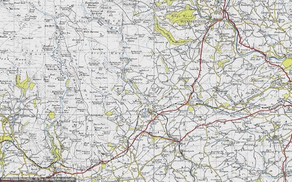 Old Map of Historic Map covering Yalland in 1946