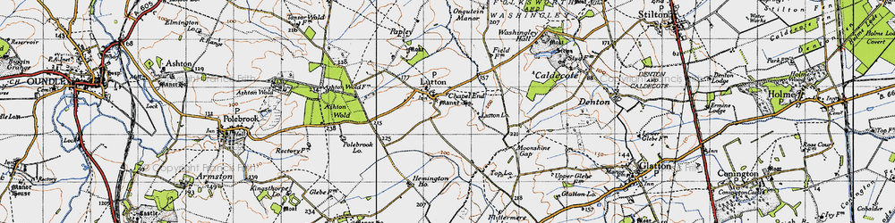 Old map of Lutton in 1946