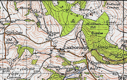 Old map of Luxborough in 1946