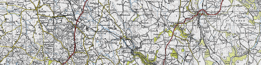 Old map of Luxulyan in 1946