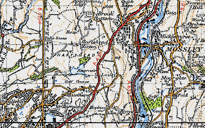 Old map of Luzley in 1947
