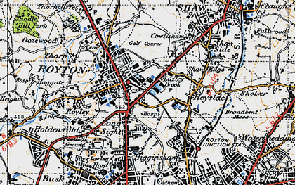 Old map of Luzley Brook in 1947