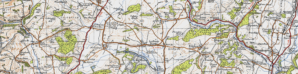 Old map of Lydbury North in 1947