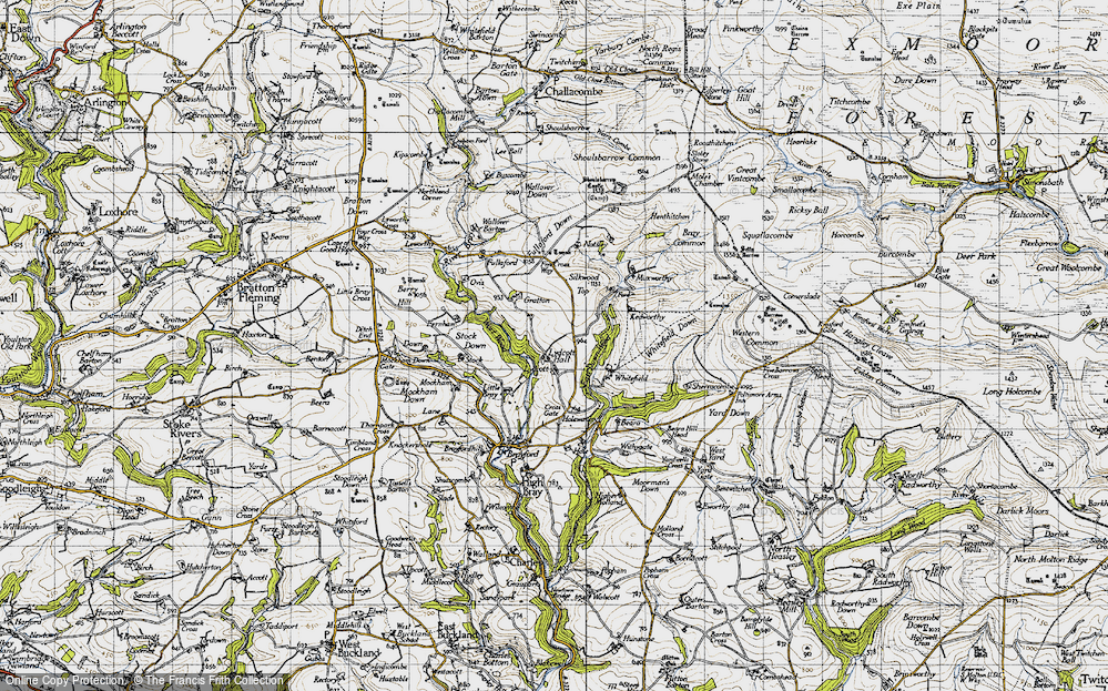 Old Map of Historic Map covering Bray Common in 1946