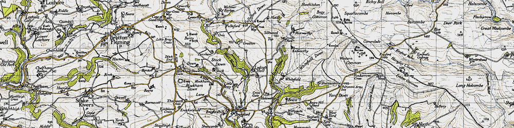 Old map of Lydcott in 1946