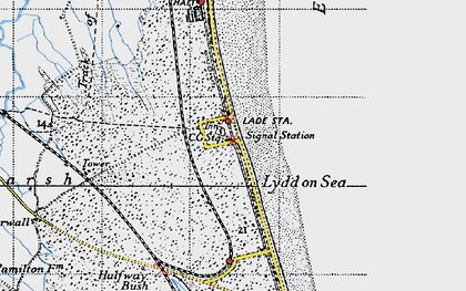 Old map of Lydd-on-Sea in 1940