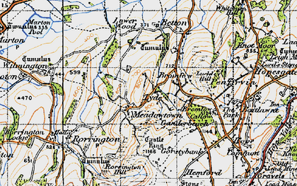 Old map of Lyde in 1947