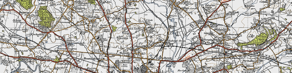 Old map of Lyde Cross in 1947