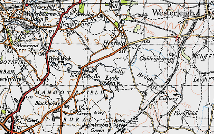 Old map of Lyde Green in 1946
