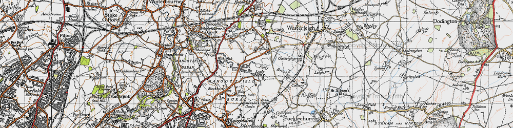 Old map of Lyde Green in 1946