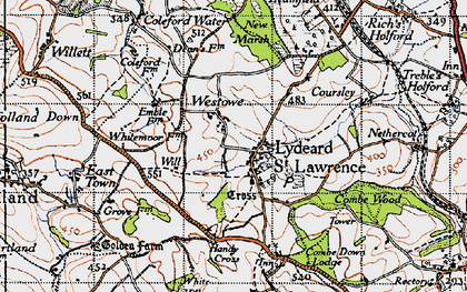 Old map of Lydeard St Lawrence in 1946
