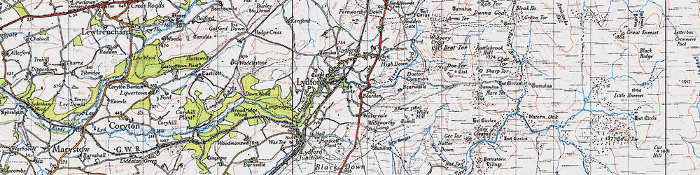 Old map of Willsworthy Range in 1946