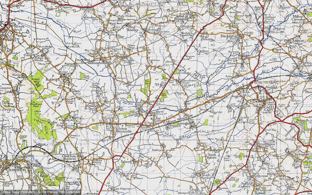 Old Map of Lydford Fair Place, 1945 in 1945