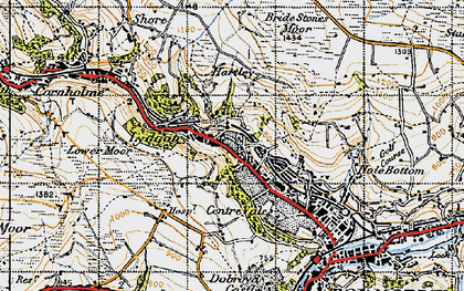 Old map of Todmorden Edge in 1947