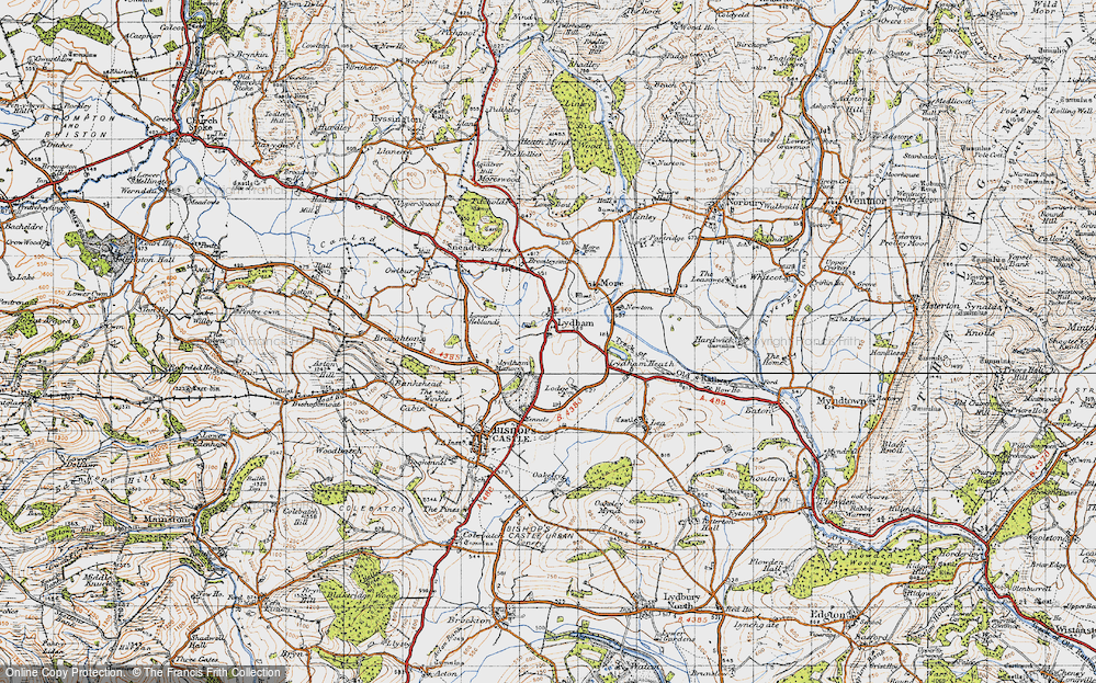 Old Map of Historic Map covering Bromleysmill in 1947